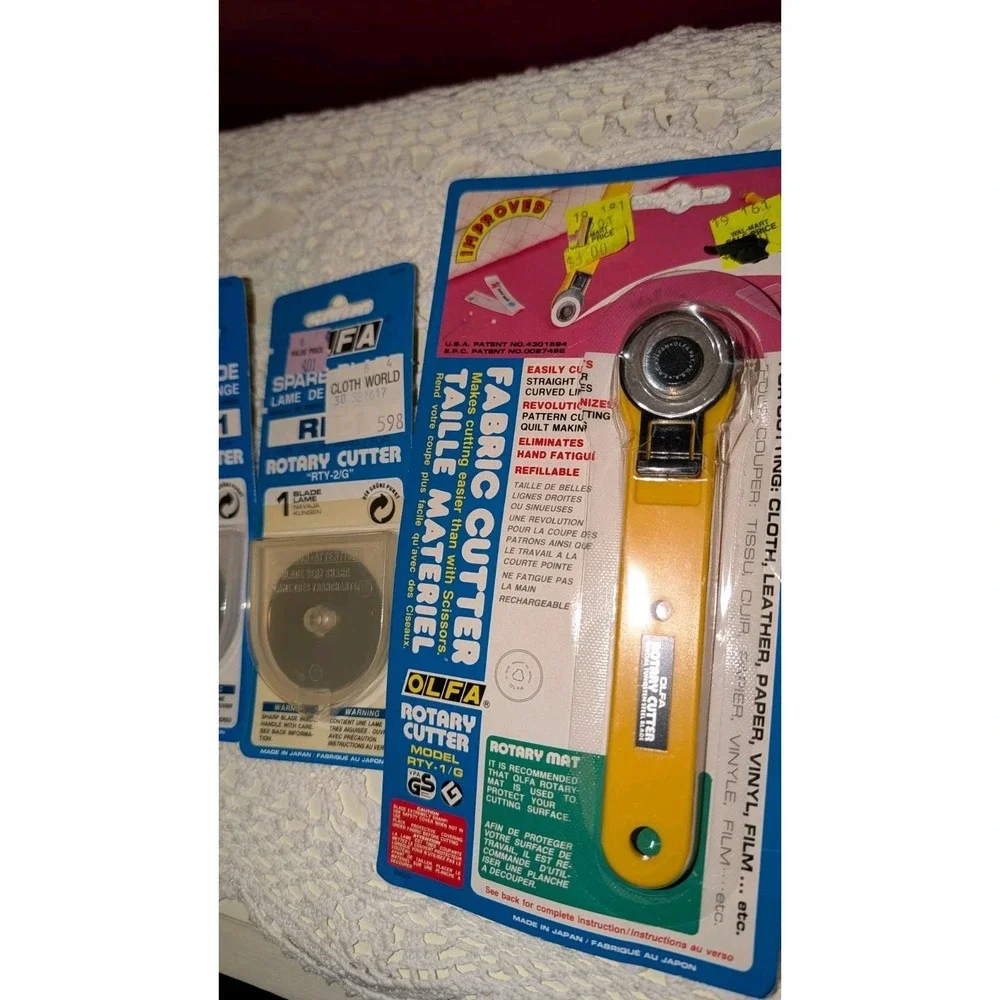 NEW 5pc Vintage OLFA RTY-2/DX , RTY-1/G Rotary‎ Cutter RB45-1 Blades 45mm 28mm